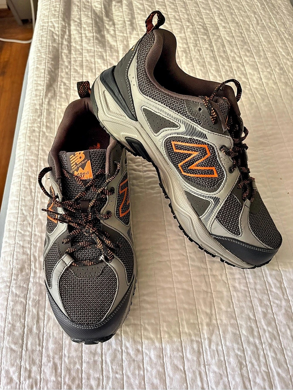 New Balance Men's All Trail Athletic Shoes US 11.5 4E Gray & Black